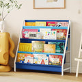 Aokitsink Kid Bookshelf for Kids Rooms, 4-Tier Blue Montessori Bookshelf by Aokitsink