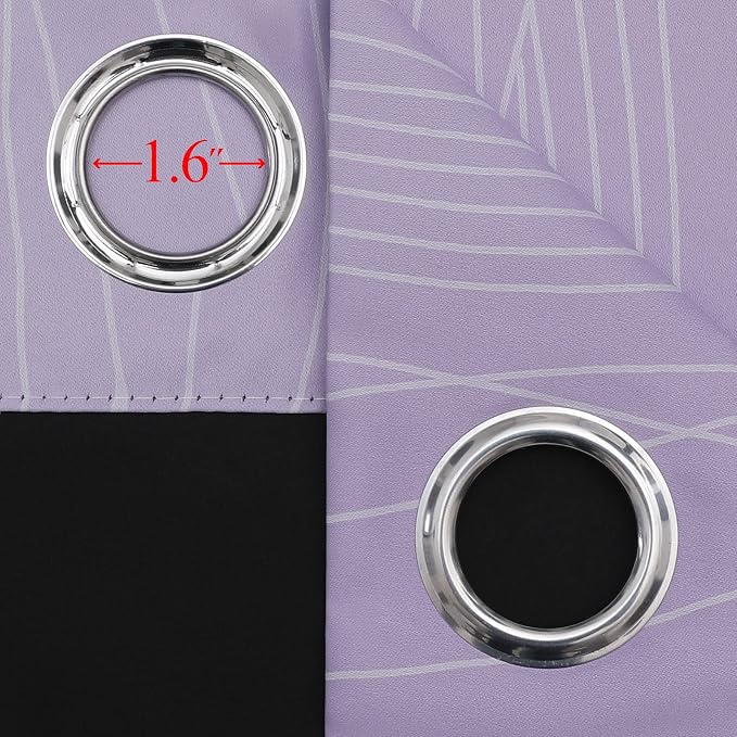Estelar Textiler Lilac and Greyish White Blackout Curtains & Drapes - Image 7