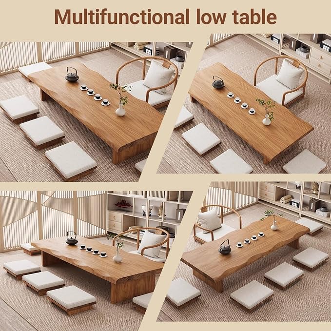 Japanese Tatami Wooden Coffee Table Palace Style Small Wooden Tables - Image 7
