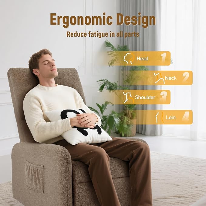 Korser 360° Rocking Chair, Nursery Rocker Chair - Image 4