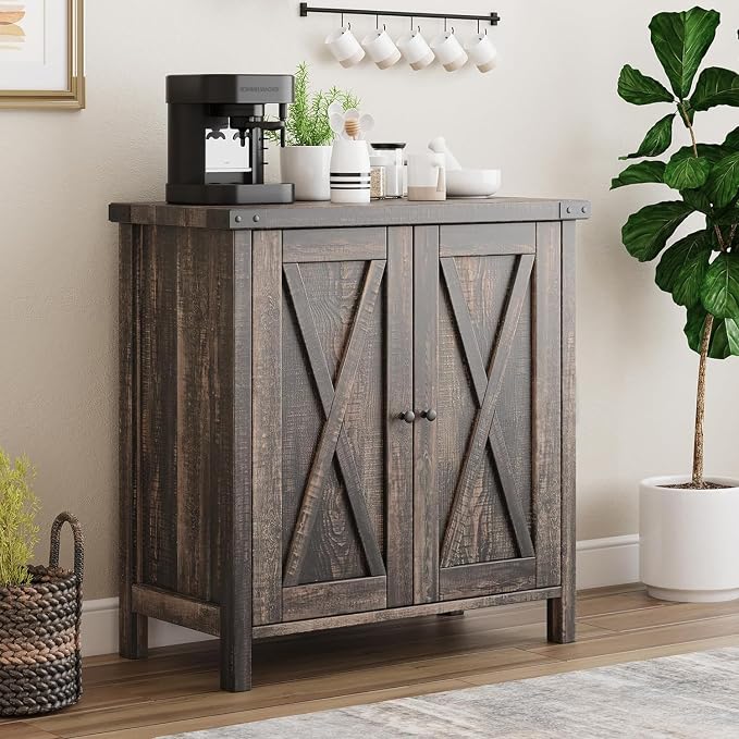 GarveeHome Small Storage Cabinet, Farmhouse Sideboard Buffet Cabinet - Image 5