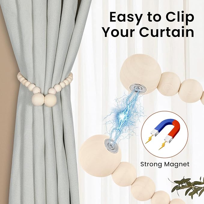 KLOGTSIND Magnetic Curtain Tiebacks, Curtain Holdbacks - Image 2