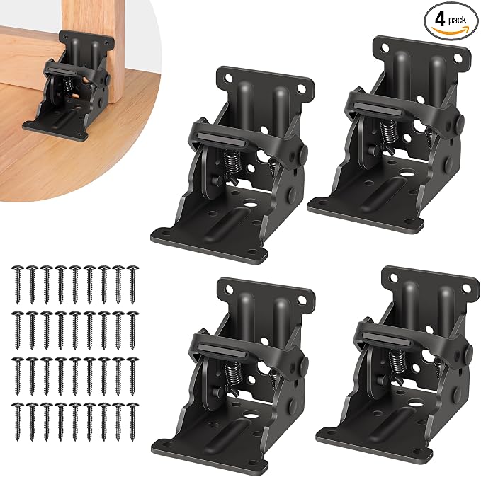 4 Pack Folding Brackets, Self-Lock Hinge by Spiglamm