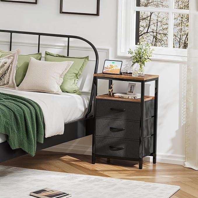 Huuger Nightstands Set of 2, 27.6 Inch End Tables - Image 2