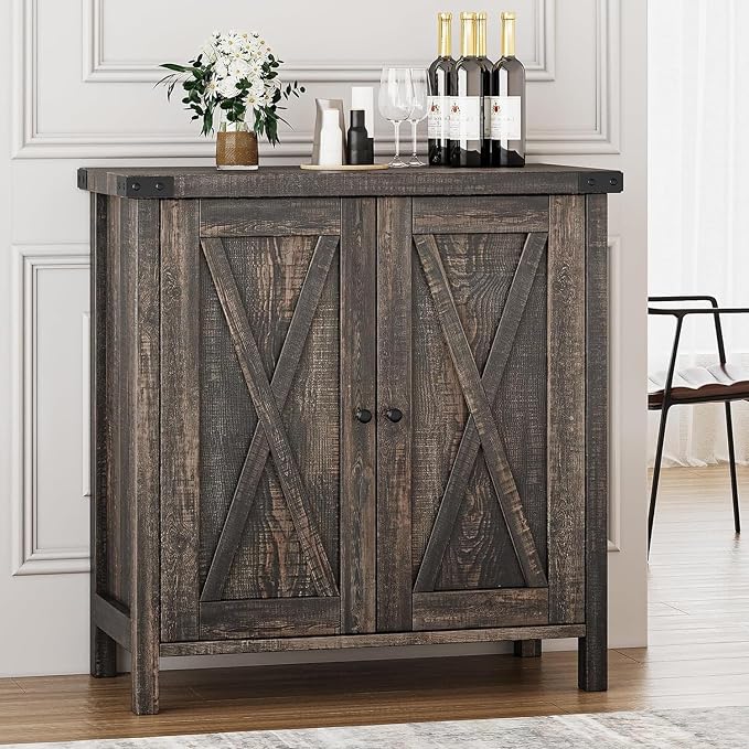 GarveeHome Small Storage Cabinet, Farmhouse Sideboard Buffet Cabinet - Image 3