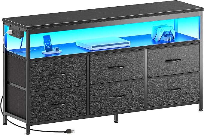 Huuger LED TV Stand for Bedroom, 47 Inch Dresser TV Stand for 43, 55 Inch TV - Image 9