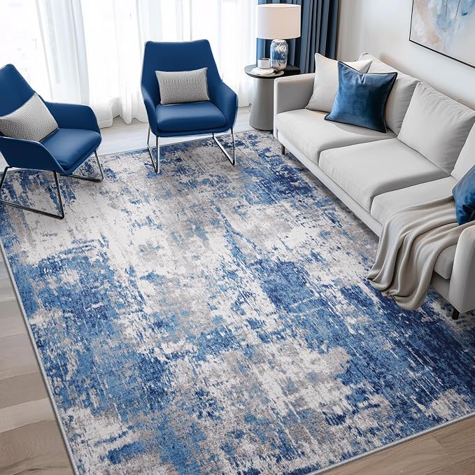 Washable Area Rugs 8'x10' Non-Slip Modern Abstract Soft - Image 8