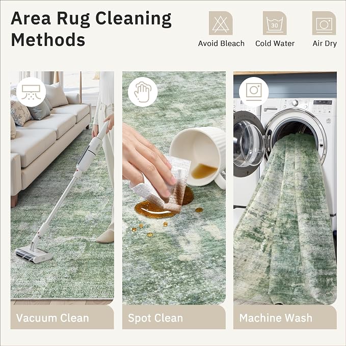 Soalmost Area Rugs 4x6 for Living Room, Vintage Washable Rugs for Dining Room - Image 9