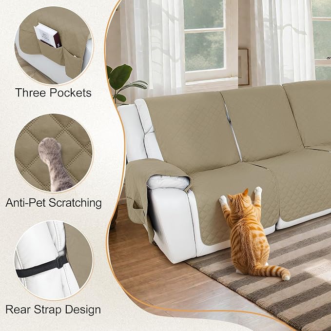 HDCAXKJ Reclining Sectional Couch Covers L Shape Recliner Sofa Middle Console - Image 4