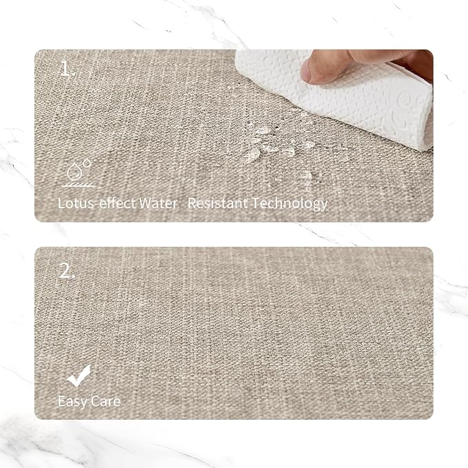BALCONY & FALCON Placemats Set of 4 Faux Linen Cloth Place Mats Washable - Image 5
