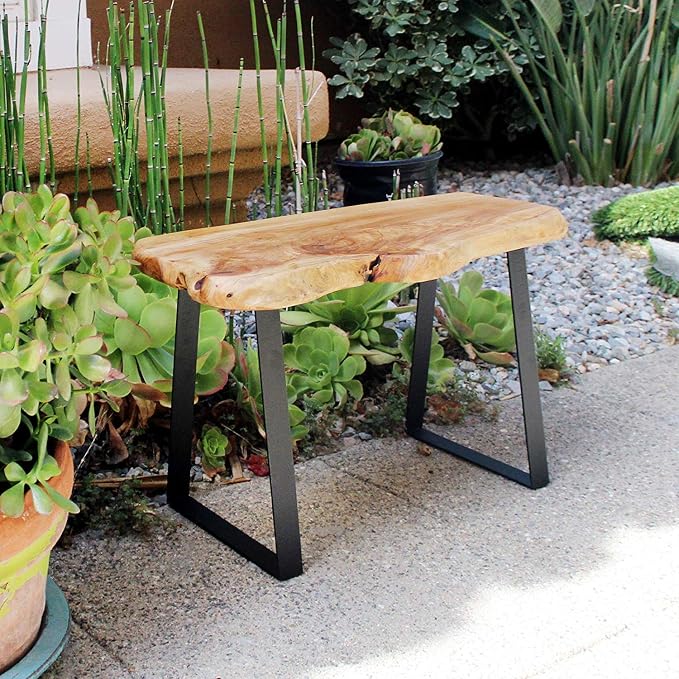 WELLAND Live Edge Cedar Bench, Farmhouse Entryway Bench by WELLAND
