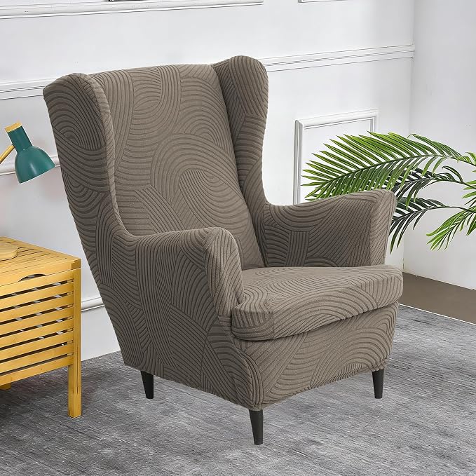 HAOYONG Wing Chair Slipcovers Printed Wingback Chair Covers 2 Pieces Wingback - Image 2