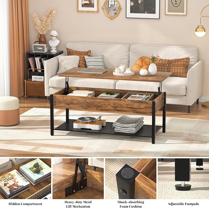 Homieasy 41.7" Lift Top Coffee Table - Image 6