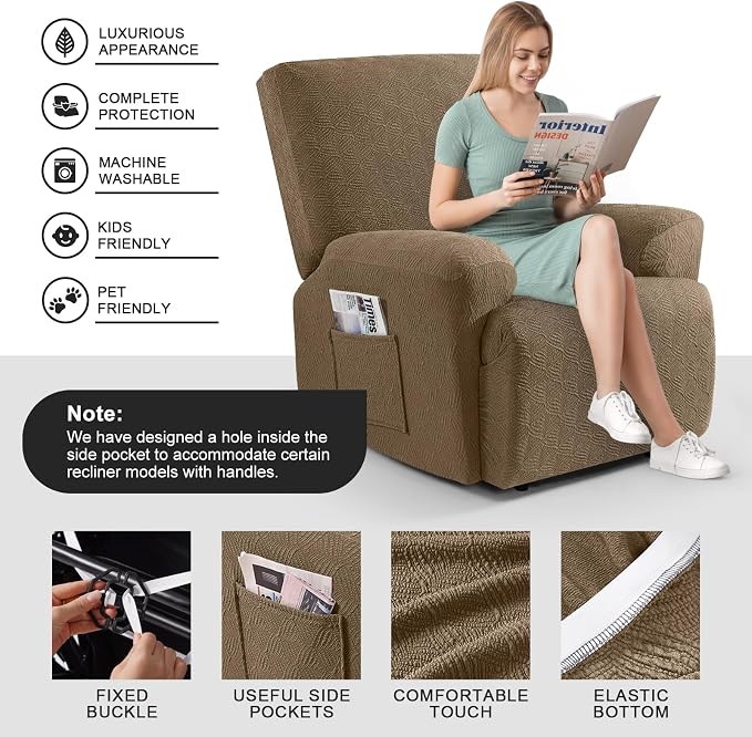 Timeles Recliner Covers Extra Wide Recliner Chair Cover Reclining Sofa - Image 3