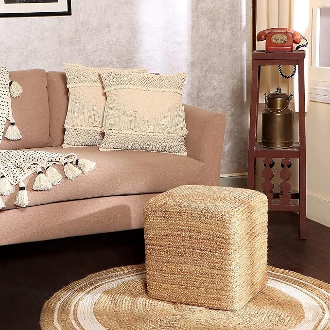 REDEARTH · Cube Pouf Foot Stool Ottoman - Image 2
