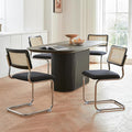 GrandNoor Rattan Dining Chairs Set, Wooden Mid Century Modern Dining Room Chairs by GrandNoor