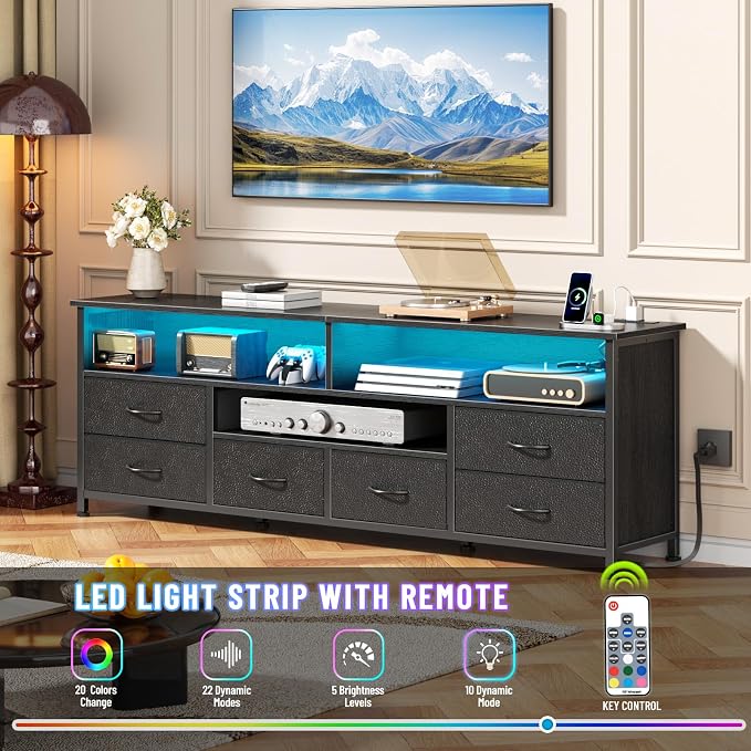 Furologee 55 Inch TV Stand, Entertainment Center - Image 4