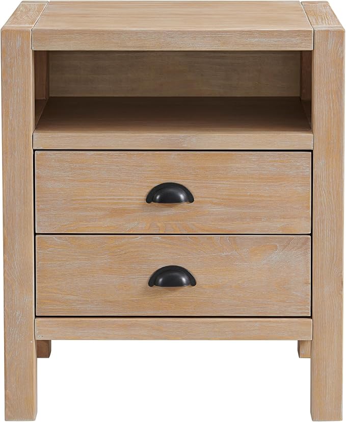 Arden Rustic Wood Nightstand - Image 9