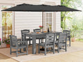 SERWALL Patio Dining Set with 15FT Double Side Umbrella, Outdoor Dining Sets by SERWALL