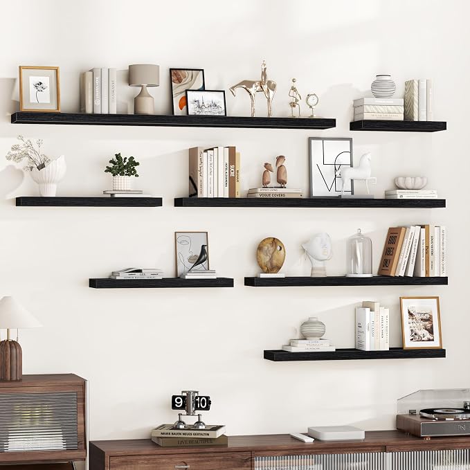 Fun Memories 16 Inch Floating Shelves Wall-Mounted, Engineered Wood Wall Shelves - Image 6