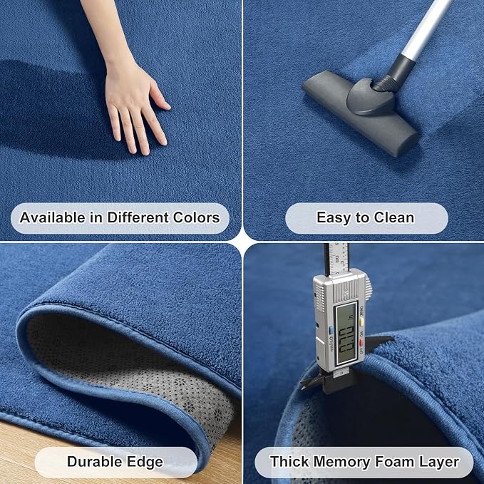 Amearea 5x5 Square Area Rugs for Bedroom Living Room, Modern Blue Thickened - Image 5