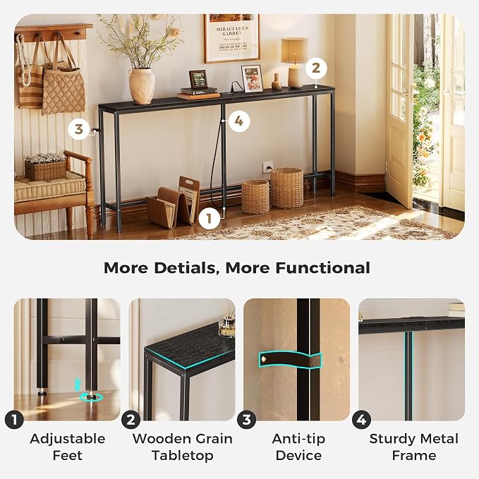 SUPERJARE 70 Inch Console Table - Image 6
