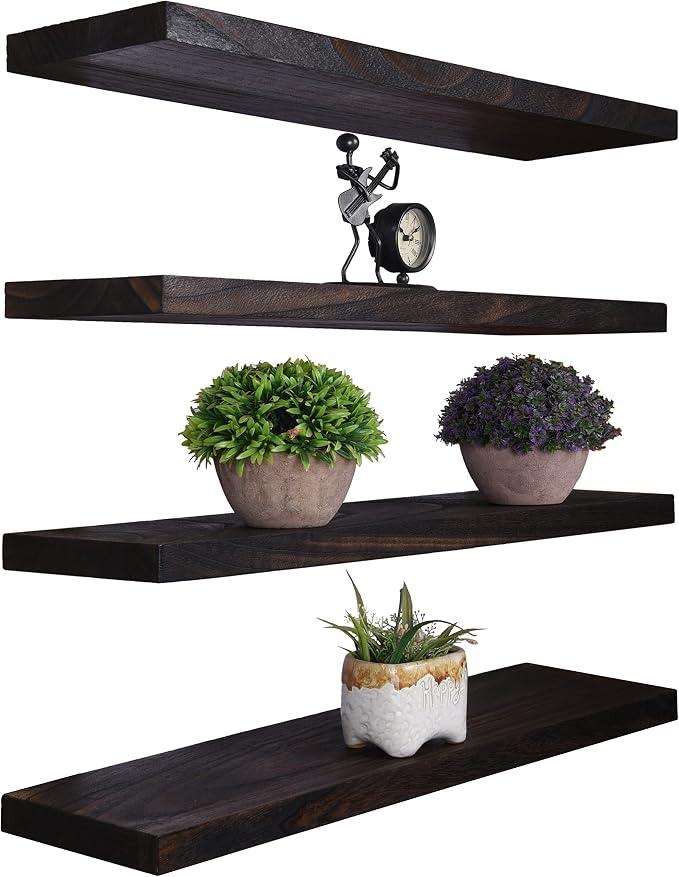 YYWUOJJ Wood Floating Shelves for Wall Decor, Rustic Wall Shelves for Bedroom by YYWUOJJ