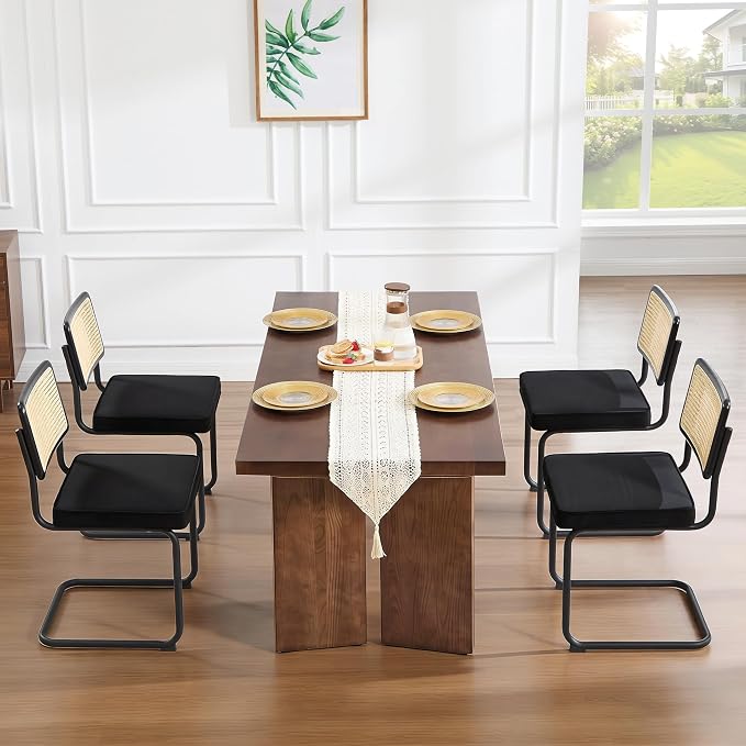 Zesthouse Natural Rattan Dining Chairs Set of 4, Modern Dining Room Chairs by Zesthouse