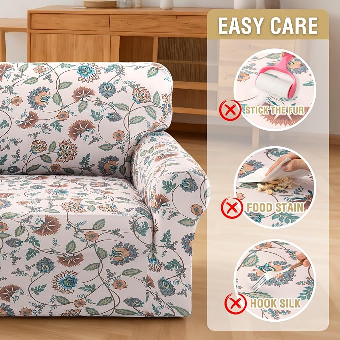 H.VERSAILTEX Printed Loveseat Covers 2 Cushion Couch Covers - Image 8