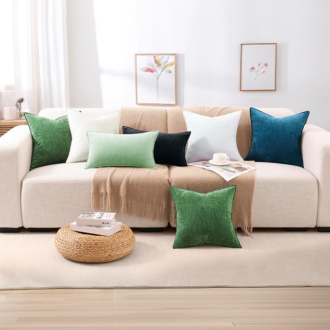 decorUhome Summer Couch Euro Sham Throw Pillow Covers 22x22 Set of 2, - Image 8