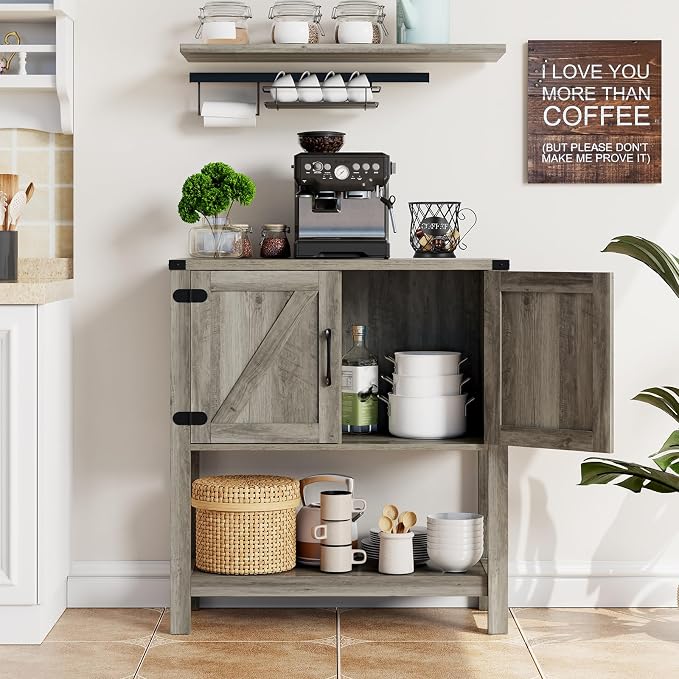 Mufico Console Table with 2-Door Cabinet Coffee Bar Cabinet Sofa Table - Image 6
