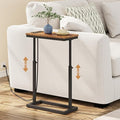 TUTOTAK End Table with Charging Station, Side Table, Tall Couch Table, Sofa by ChoosetutotakFurnitureBuildYourCozyHome