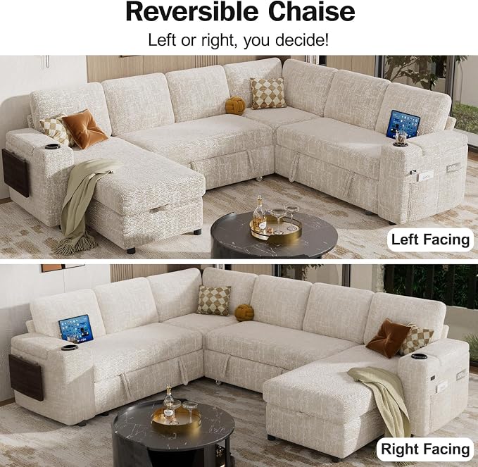 Vipbear 111" Modular Sectional Sleeper Sofa - Image 6