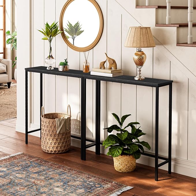 HOOBRO 2 Pack Narrow Console Table, 29.5" Small Entryway Table, Thin Long Sofa - Image 4