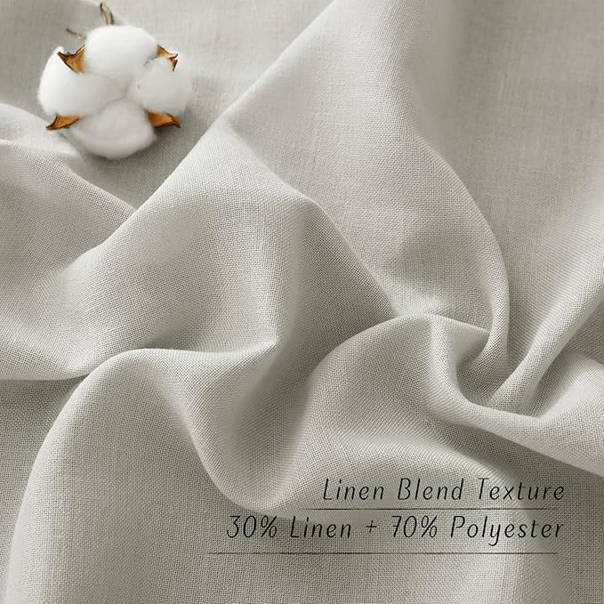 NICETOWN Thick Linen Blend Curtains Flax Textured - Image 5