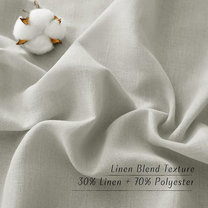 NICETOWN Flax Gray Linen Curtains - Image 5