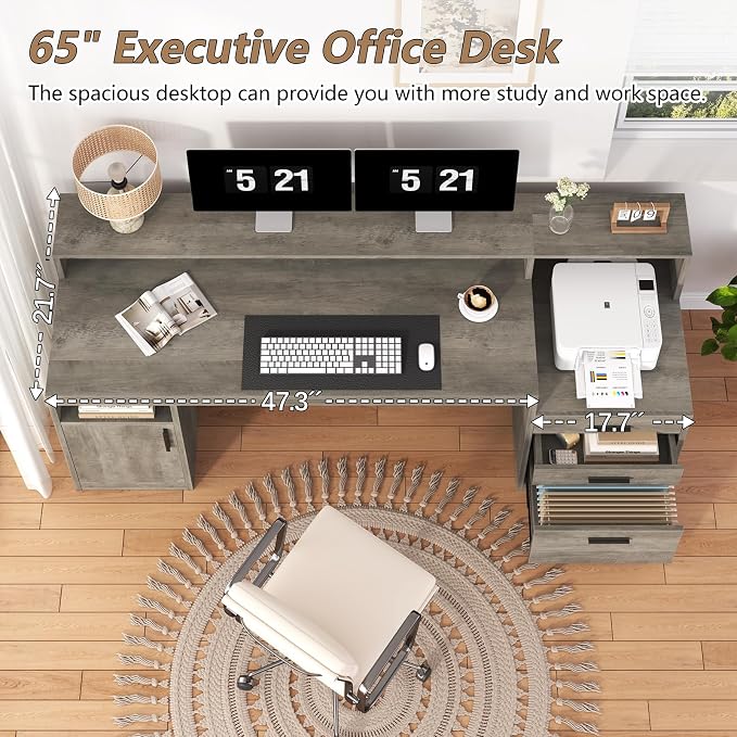 YOMILUVE Executive Computer Desk - Image 4