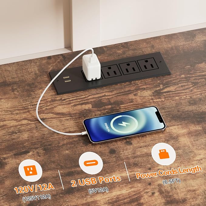 VECELO TV Stand with Power Outlets - Image 5