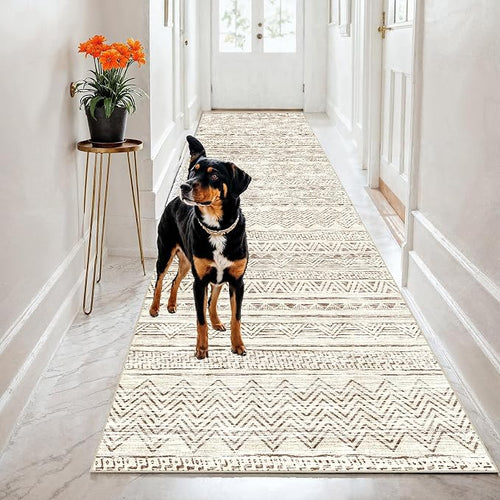 2x8 Washable Kitchen Runner Rug: Modern Moroccan Runners - Image 2