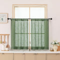 Chyhomenyc Sage Green Semi Sheer Curtains 36 Inch Length, Light Filtering Faux by Chyhomenyc