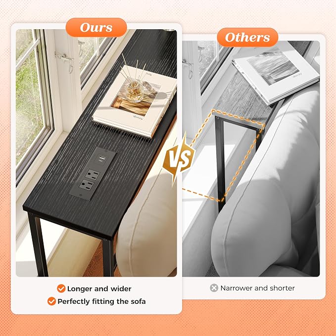 SUPERJARE 102.4 Inch Sofa Table - Image 4