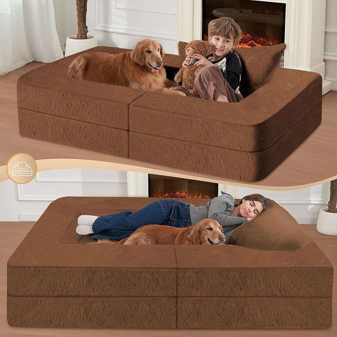 Futon Sofa Bed with Pillow, 3-in-1 Sleeper Sofa Bed with Removable Cover - Image 6
