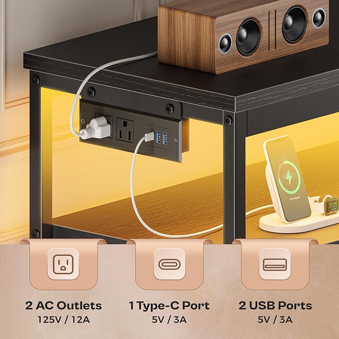 Huuger LED TV Stand for Bedroom, 55 Inch Fabric Dresser - Image 5