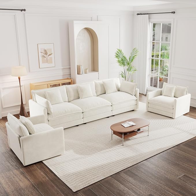 mikibama Luxury 3 Piece Sofa Set, 2 Pieces of Single Sofa and 1 Piece of 3 by Mikibama