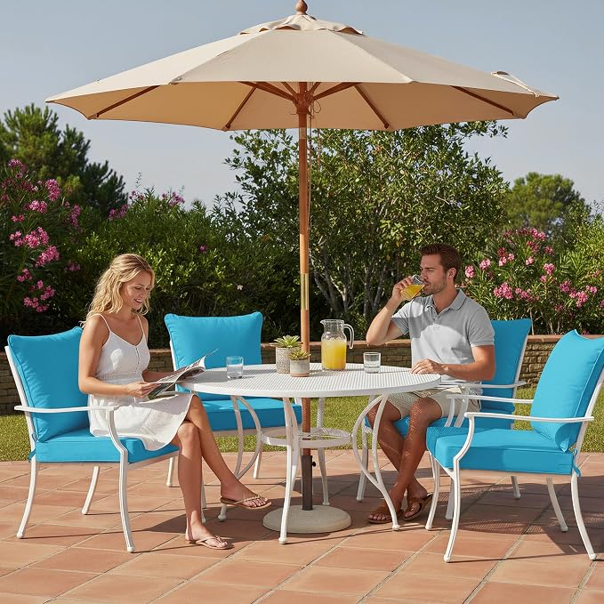 Summsun Outdoor Backrest and Deep Seat Cushion Set, Waterproof Fade Resistant - Image 2
