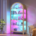 HNEBC Arched Display Case with RGB Lights, LED Curio Cabinet with Shelf by HNEBC
