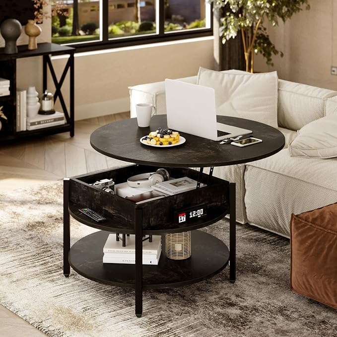 FABATO Round Lift Top Coffee Table - Image 2