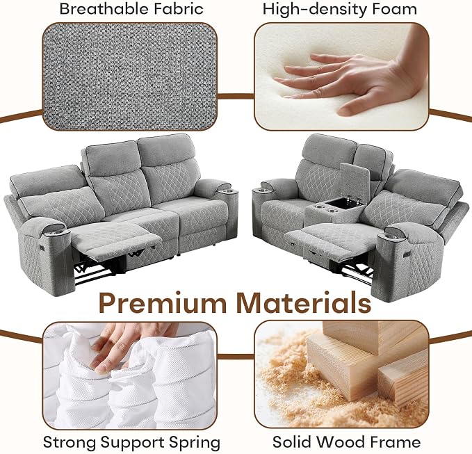 HAOMARKETS 2-Piece Electric Recliner Sofa Set - Image 7