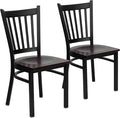 Flash Furniture 2 Pk. HERCULES Series Black Vertical Back Metal Restaurant Chair by FlashFurniture