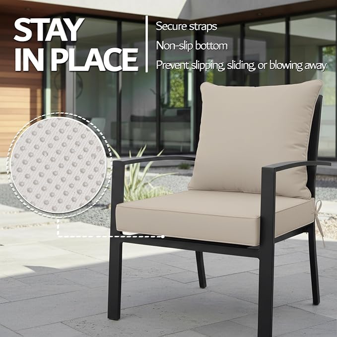 19x19 Inch Patio Chair Cushions Set of 4, Outdoor Furniture Cushions - Image 5